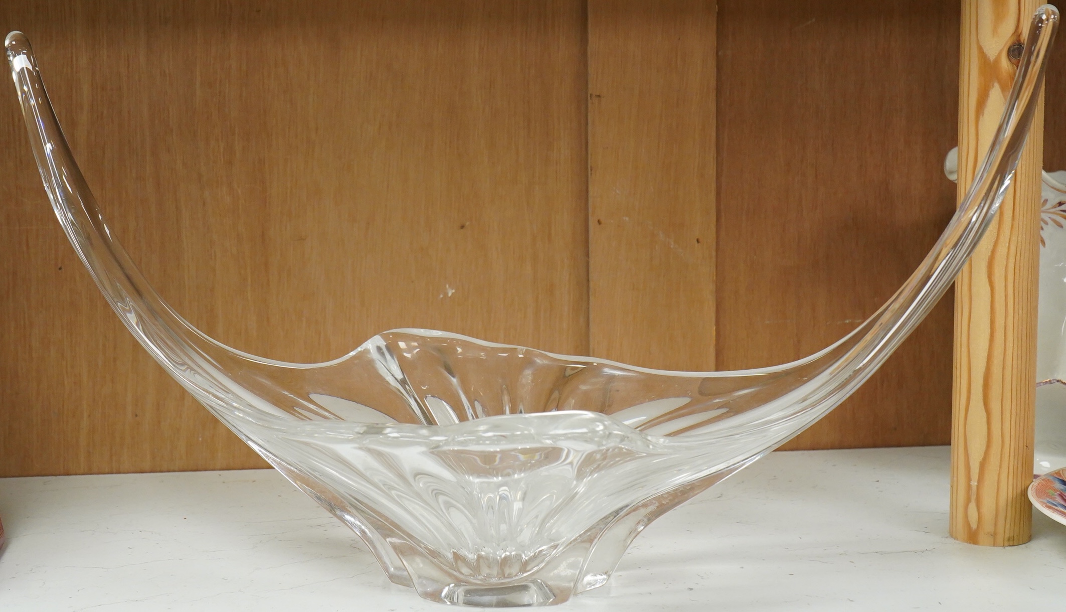 A 1970's Daum-style glass centrepiece, 49cm